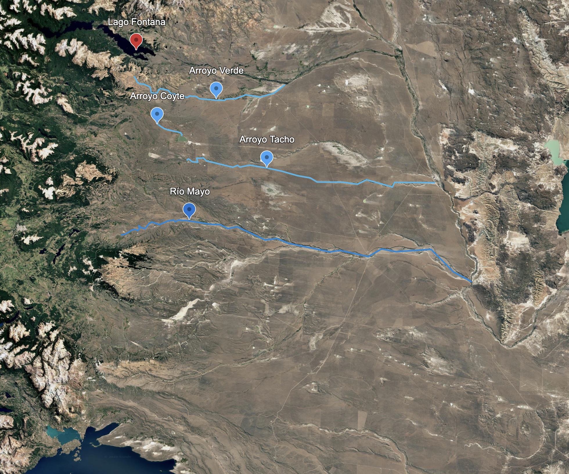 Mapa de detalhe: Arroio Verde, Coyte, Tacho e Río Mayo